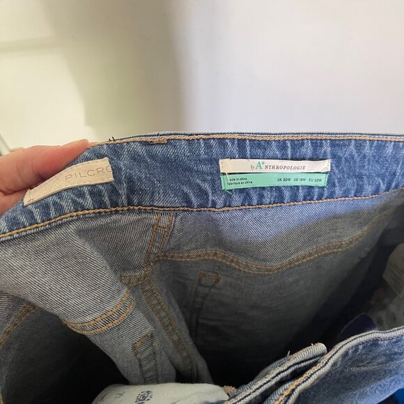 Anthropologie Pilcro Jeans Women 18W Plus Blue Relaxed Fit Tapered Leg T6 - Picture 4 of 11